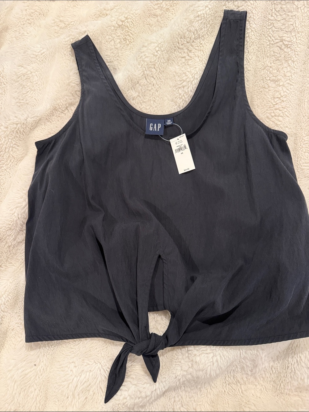 GAP Women's Black Tie-Front Tank Top